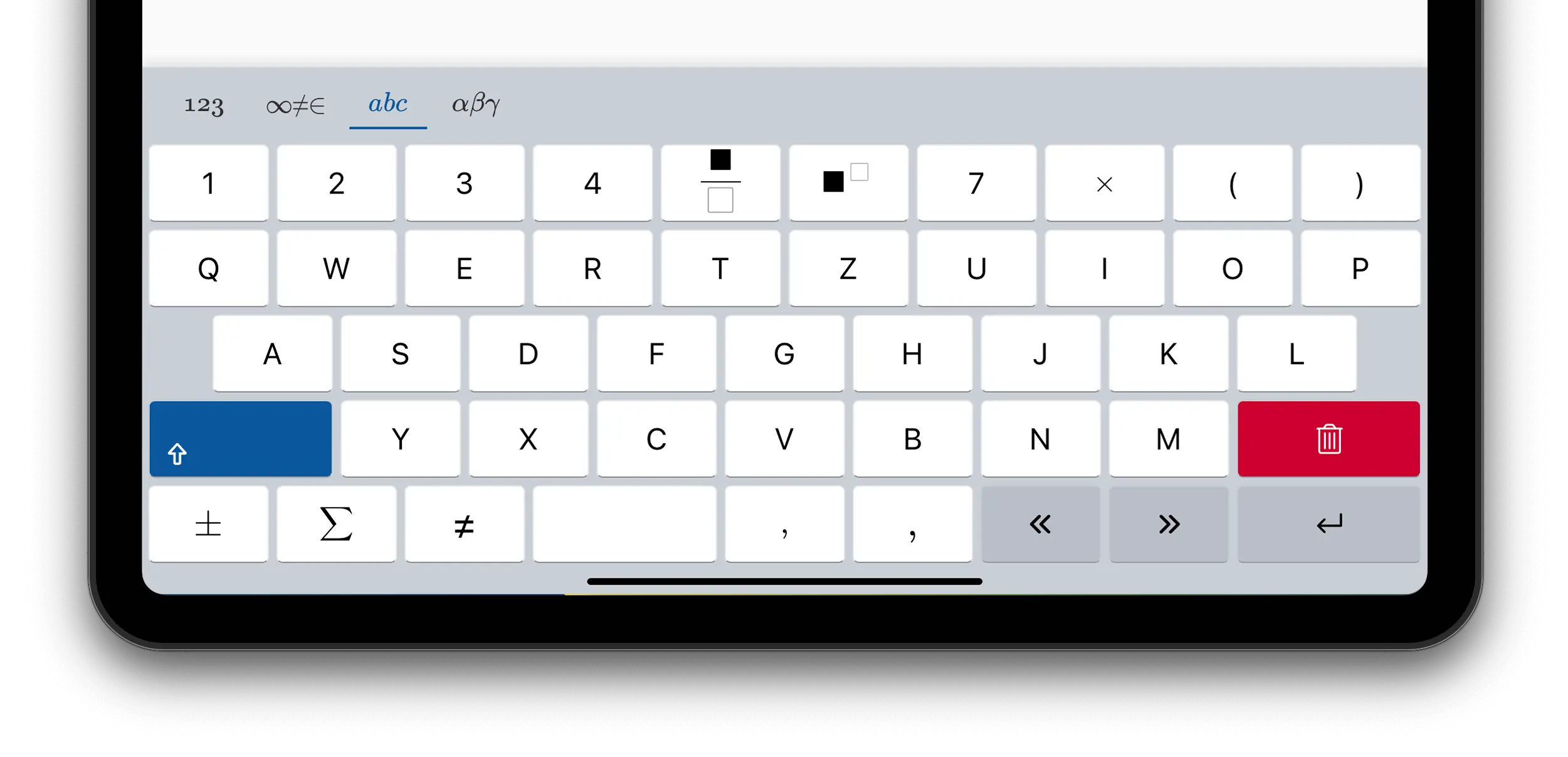 QWERTZ layout, shifted