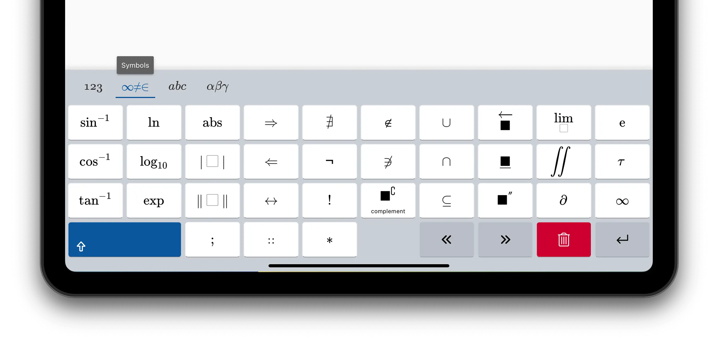 Symbols Keyboard, shifted